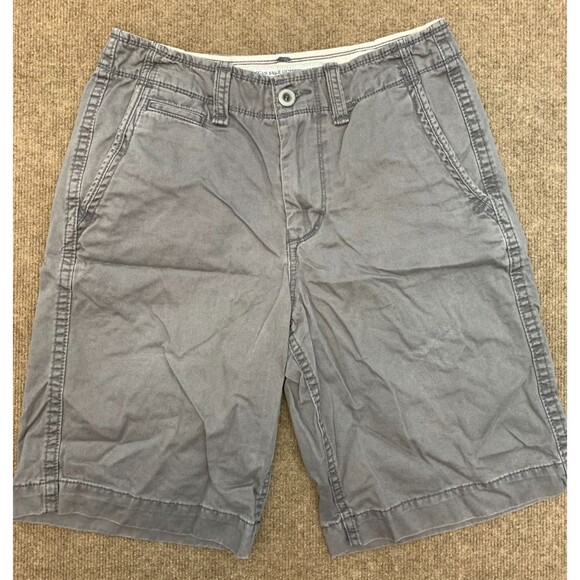 American Eagle Shorts Mens 30 Flat Front Lived In Chino Longer Length Cotton - Picture 1 of 9